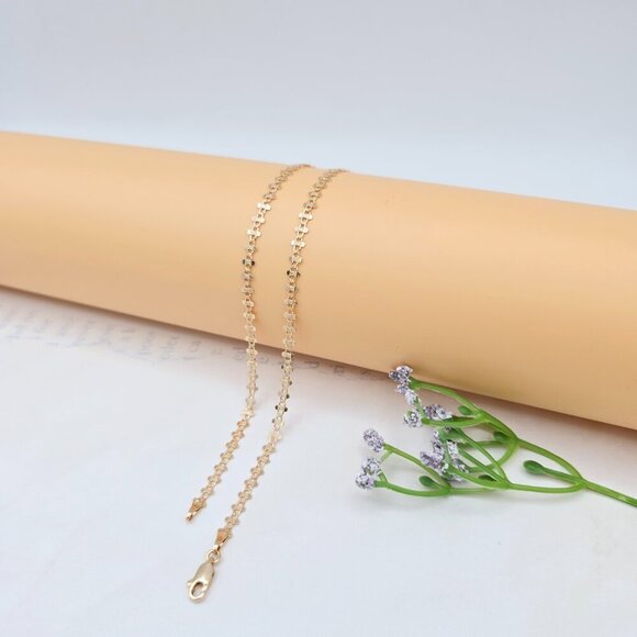 Rose Gold Plated Brass Necklace with Elegant Pattern – 17.7 Inches, XPNL0024 - Picture 9 of 12